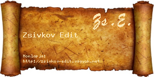 Zsivkov Edit névjegykártya